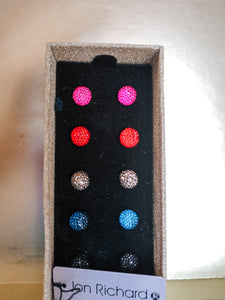 The Gift Shop - Jon Richard set of colourful stud earrings (5 sets)