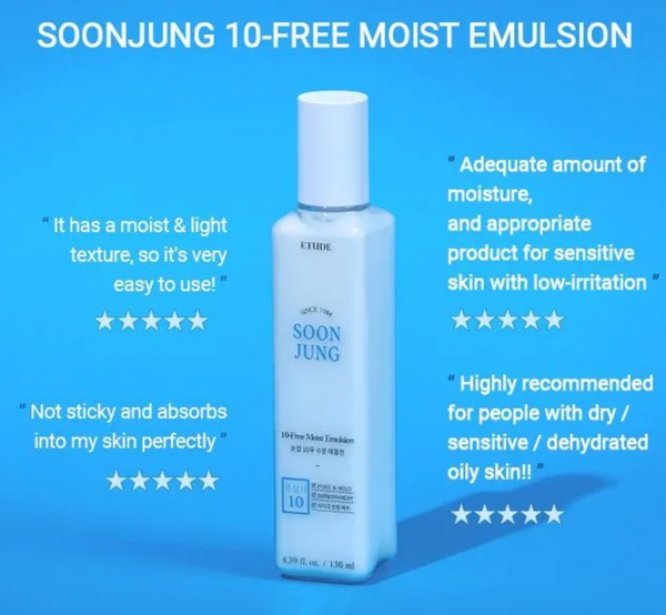 ETUDE HOUSE - Soonjung 10 Free Moist Emulsion (2021) - 130ml